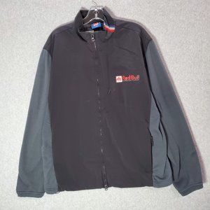Red Bull‎ Men Track Jacket L Black Logo Pockets Full Zip Long Sleeve READ